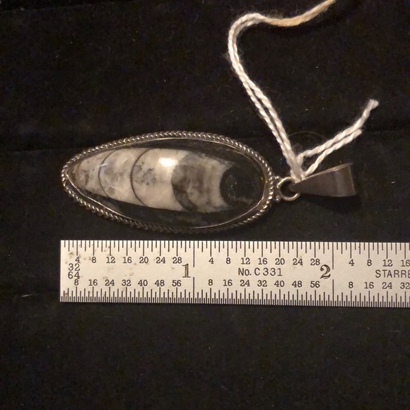 Sterling Silver Orthosaurus Fossil Pendant - Picture 4 of 5